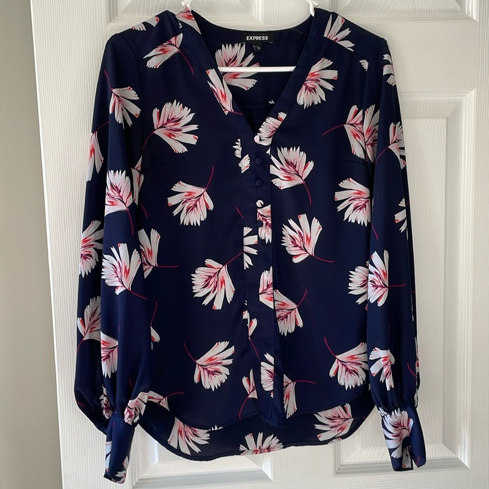 Express Botanical Pattern Blouse - image 1